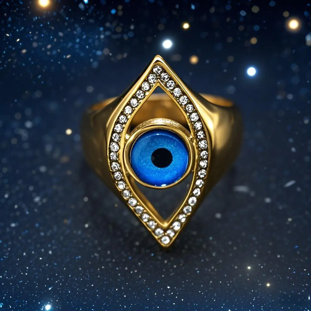 Beautiful Devil-Eye Ring in Stainless Steel, Elegant Non-Tarnish Costume Jewelry for Women, Ideal for Daily Wear & Holidays, Beautiful Rings, Non Tarnish Jewelry, For Her, Eye Motif, Stainless Steel Ring