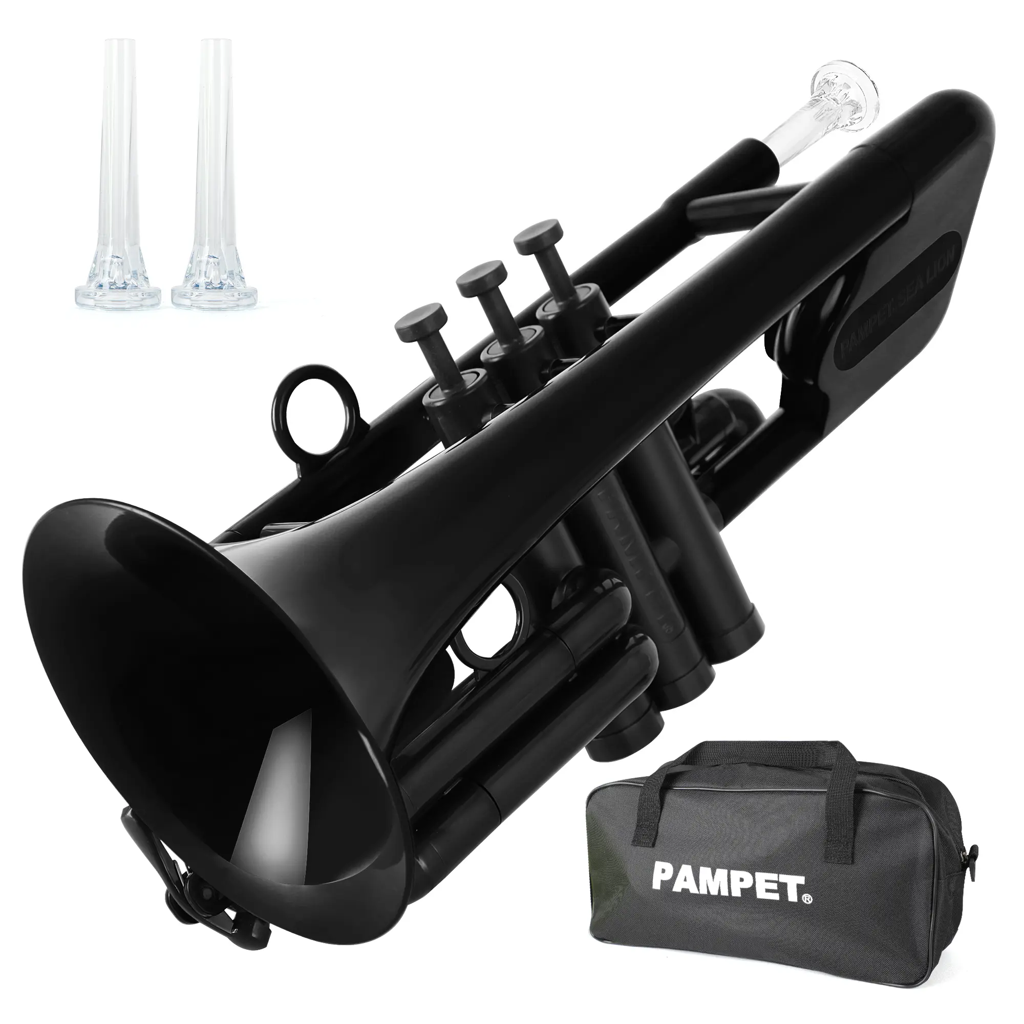 SEA LION Professional Plastic Bb Trumpet Portable Standard Trumpet Set for Student Beginner Bb Trumpet Instrument Durable