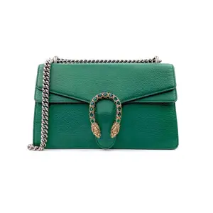 Pre-owned GUCCI · Shoulder Bags Green Cowhide Diamond Embellished Dionysus Medium Chain Shoulder Bag