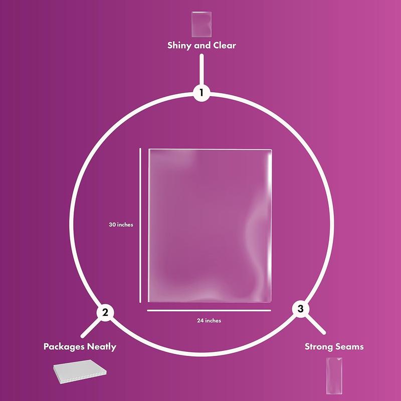 Clear Cellophane Basket Bags 24"x30" 10 Pack  Medium/Large Clear  Basket Wrap Bags for Baskets, Gifts, and Party Presents   Cello Bags for  Wrapping