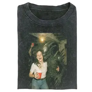 Alien Party Dance Wash Shirt, Movie Meme Comfort Colors Tee, Sci-Fi Graphic Top, Alien Movie T-Shirt, Gift for Horror Movie Lover