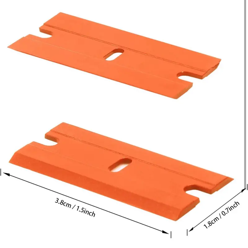 100pcs Plastic Razor Blades Replacement for Plastic Razor Scraper Tool - Double Edged Scraper Blades for Stickers, Decals, and Labels Removal