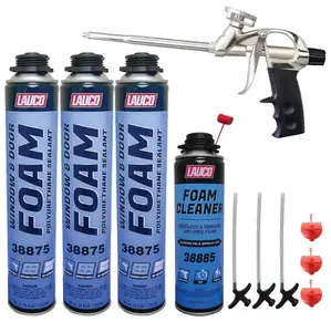 Spray Foam Insulation Kit - High-Density Expanding Foam Sealant with Cleaner With Gun
