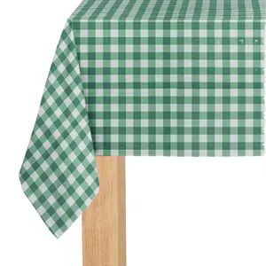 GREEN GINGHAM PAPER TABLECLOTH