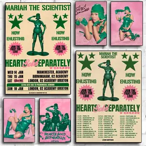 M-Mariah Scientist Hearts Poster HD Sticky Waterproof Wall Art | High Quality Print Aesthetic Home Living Bedroom Bathroom hallway Decor Trendy Room Decoration | Multiple Size Options Available