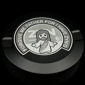 MYCAN Aluminum Can Snus Container with Airtight and Waterproof Lid - 2 Compartments for Fresh and Used Pouches - " FORGIVE ME FATHER" Engraving