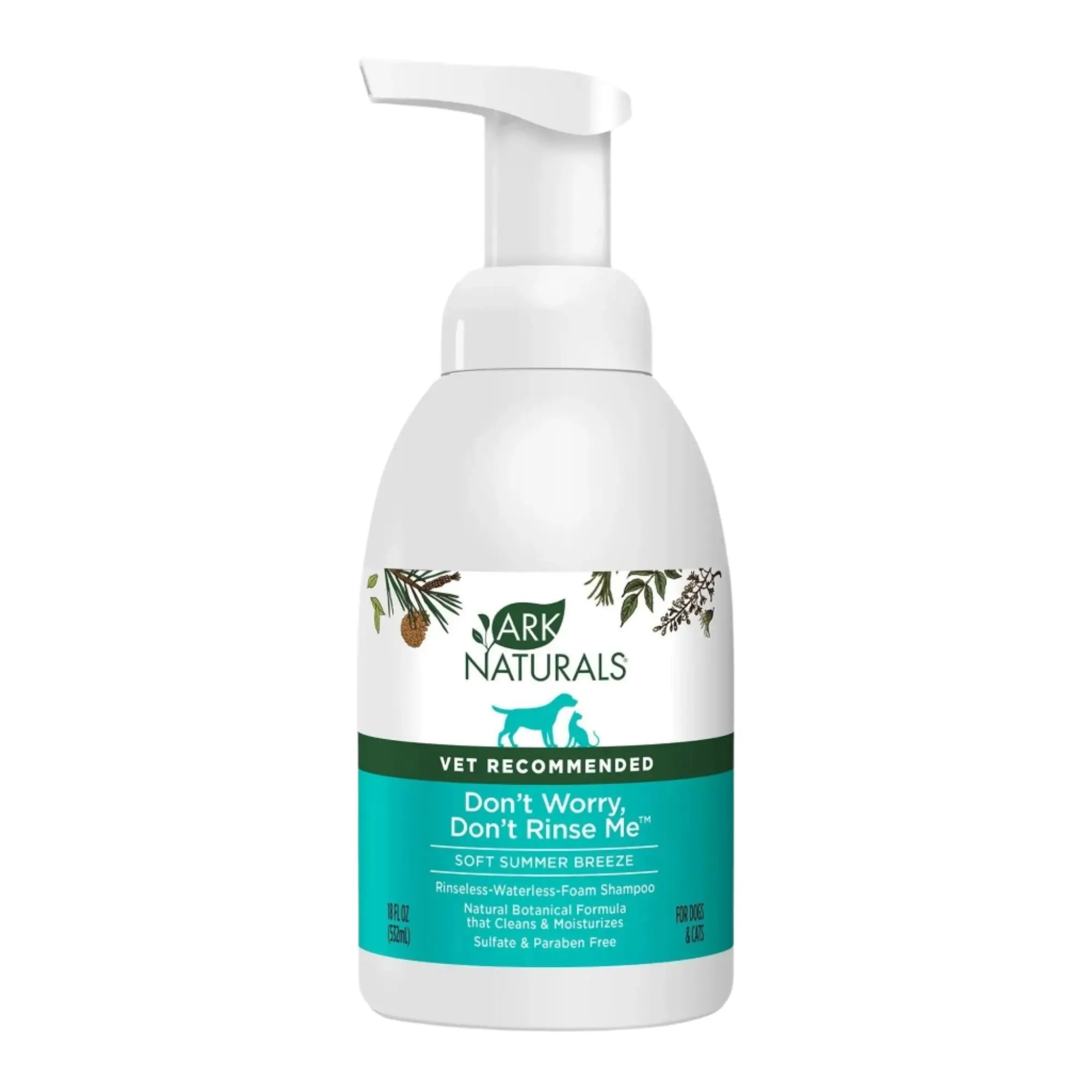 Ark Naturals DonT Worry DonT Rinse Me Waterless Dog And Cat Shampoo, 18oz. Bottle