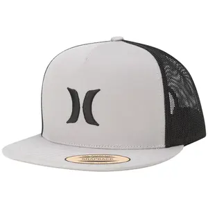Hurley Men's Caps - Flat Brim Mesh Panel Baseball Cap Trucker Hat - Snap Back Hats for Men