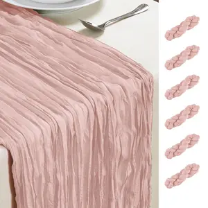 Bohemian Table Runner Set 6/10Pack Premium Solid Colors Elegant Durable Cheesecloth Decor Versatile for Home Events