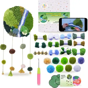 ChillFuzz DIY Bohemian Dreamcatcher Wind Chime Kit Handmade Yarn Wall Hanging Craft Set Boho Decor for Home & Garden Beginner-Friendly Green Latitude37N