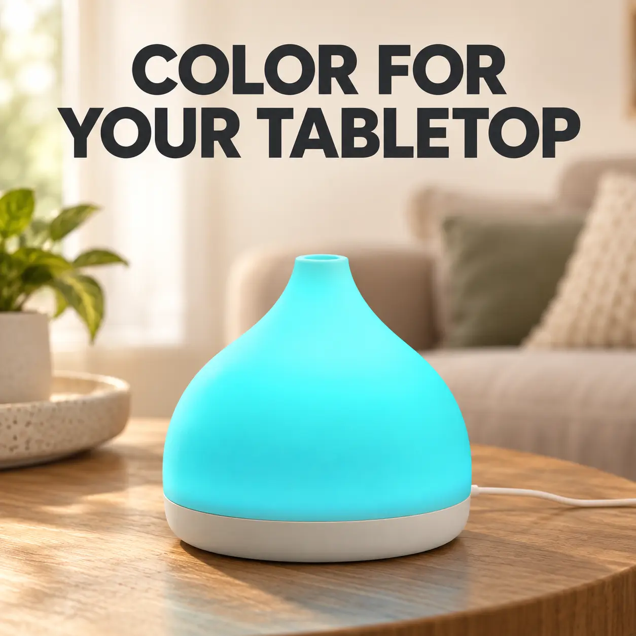 USB-Powered LED Color-Changing Essential Oil Aroma Diffuser, Includes USB Cable & Absorbing Pads, Prop 65 Yes