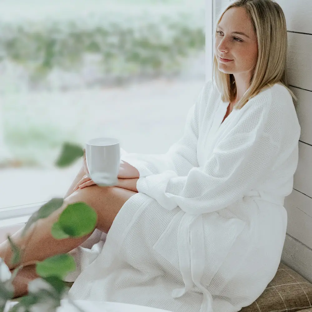 Women’s Bamboo Waffle Knit Robe Women’s Bamboo Waffle Knit Robe