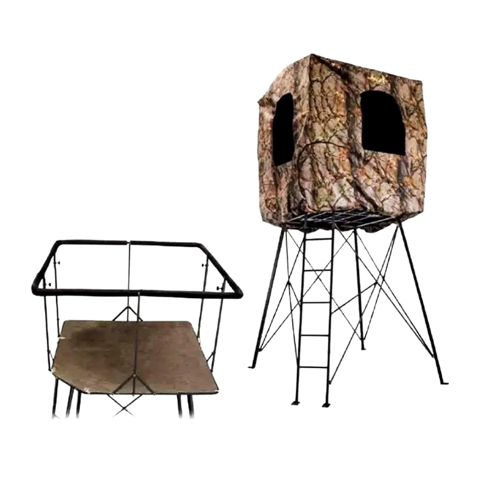 Muddy 12' Quad Pod Stand Hunting Blind, Hunting Gear Deer Blind w/ Windows, Camo Muddy 12' Quad Pod Stand Hunting Blind, Hunting Gear Deer Blind w/ Windows, Camo