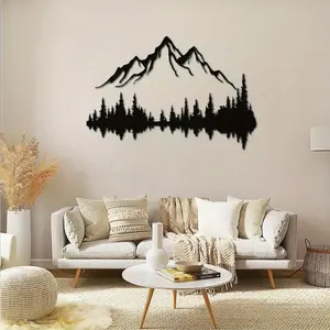 Hill Trees Metal Wall Decor Mountain Forest Metal Wall Art Charming Artistic Nature Forest Decoration Metal Hill Trees Mountain Forest.Festival Statue Decorations Mural Decorations Artwork