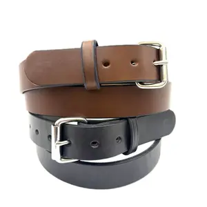 Men's Amish Leather Belt Made in USA - Brown & Black Options with Silver Buckle Sizes 30-60 Classic Style for Any Occasion