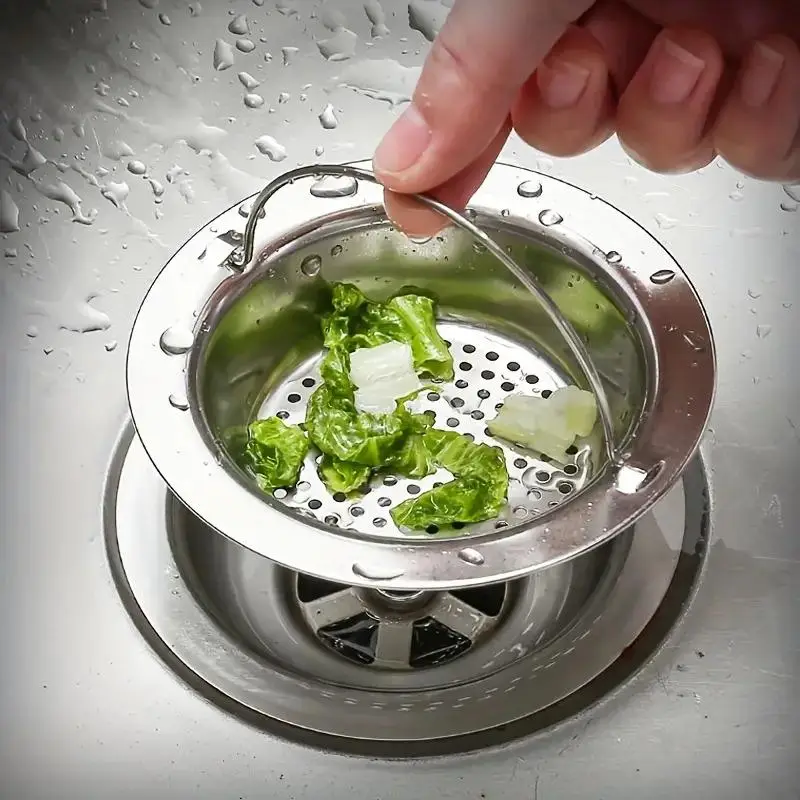 Stainless Steel Kitchen Sink Strainer, Handheld Kitchen Sink Drain Basket, Sink Strainer Basket for Washing Vegetables and Fruits