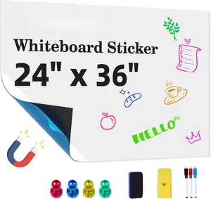 ic Whiteboard Contact Paper 24" x 36" Peel and Stick Dry Erase White Board for Wall Self-Adhesive Decal Wallpaper Sticker for Office, , with Marker, Eraser and
