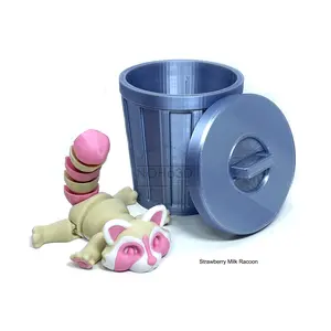 Articulated Racoon with Trashcan 3D Printed Racoon Trash Panda Stress Relief Racoon Toys-AR002