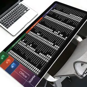 Trend Office Shortcut Keys Desk Mat XXL, Large Gaming Mouse Pad with Anti-Slip Base, Excel Word PPT Shortcut Desk Pad for Office & Gaming, Aesthetic Desk Mat for Workers, Great Gift