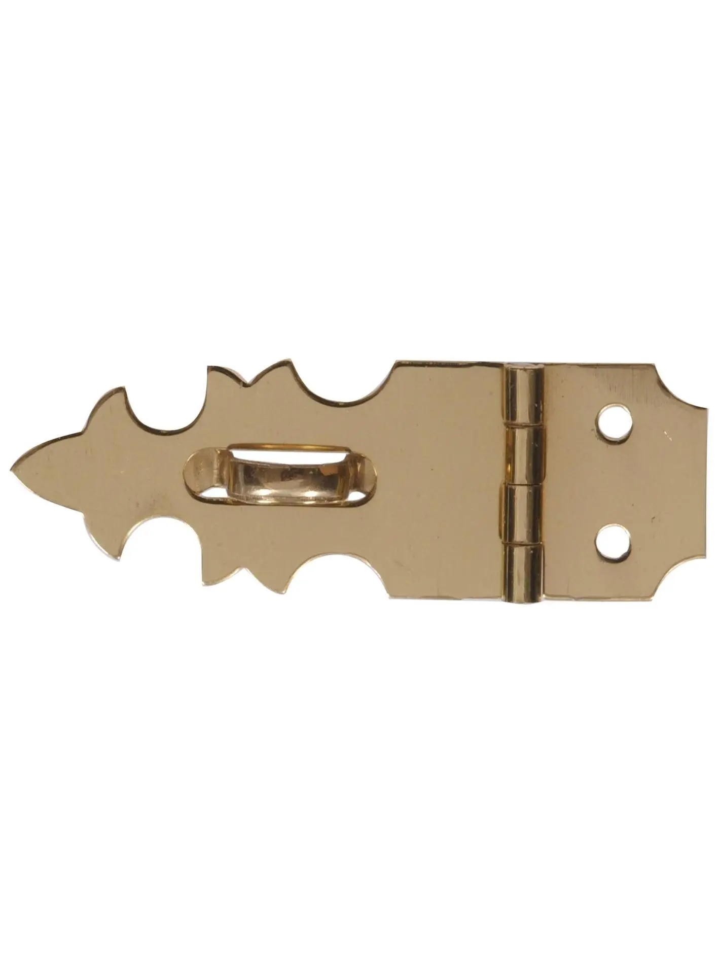 Hillman Group 851421 Carded Single Hasp Decorative Solid Brite Brass Bolt-On Hinges, 5/8 in. x 1-7/8 in. - for Garden Doors, Lawn Gates, Personal Use