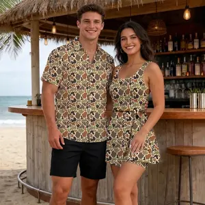 Duck Hunting Camouflage Pattern 2026 Vacation Couple Set Dress and Shirt Hawaii, Matching Outdoor Apparel For Men Women, Summer Beach Party Honeymoon Gift Idea | 020426.R0738.ID01