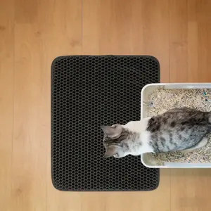 Pet Cat Dog Litter Mat, Dual Layer Honeycomb Filter, Waterproof Urine Resistant, Scratch Proof Non-Slip, Pet Protection Pad, Leak-Proof Sand Mat