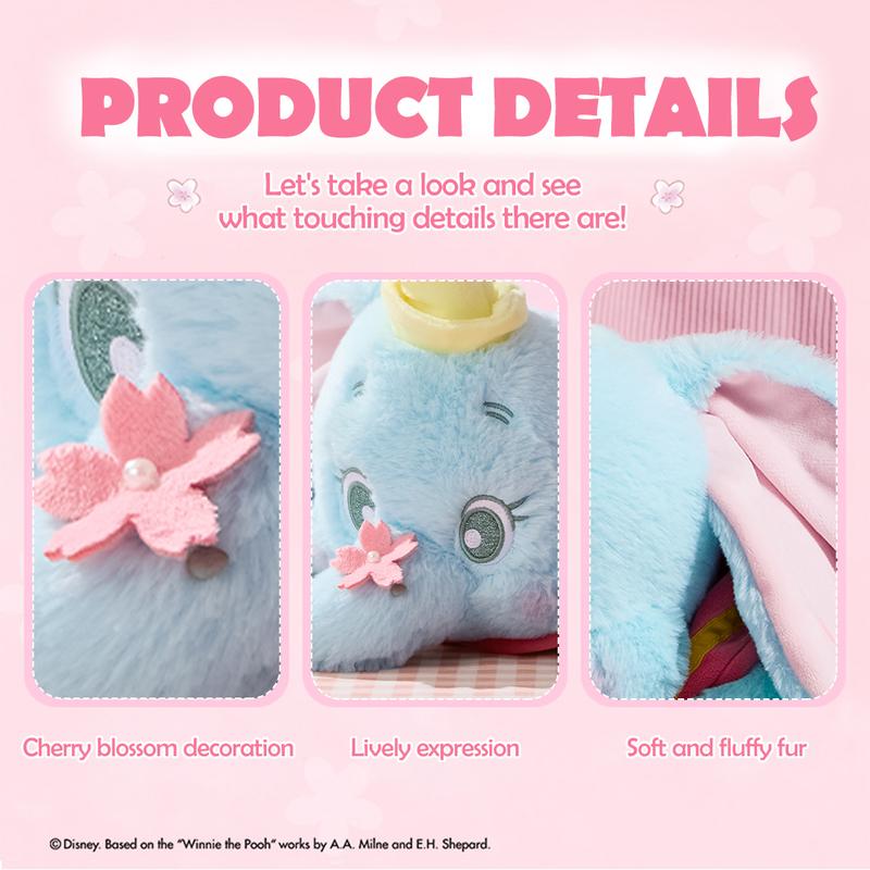 [CHRISTMAS GIFT] Disney Series Winnie the Pooh Stitch Dumbo Plush Figure – Sakura Pose Soft Toy Gift Versatile Huggable Pillow for Napping Gift for Kids Friends