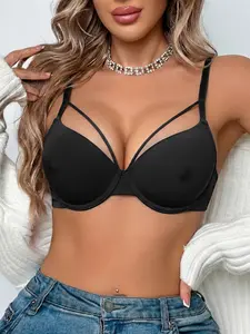 Women's Push-Up Bra, Add Cup Underwire Support Anti‑sagging ,Cover Side Breasts T-shirt Bra Adjustable Straps, Comfortable Breathable for Dates Daily Wear, Elegant Chic Fit