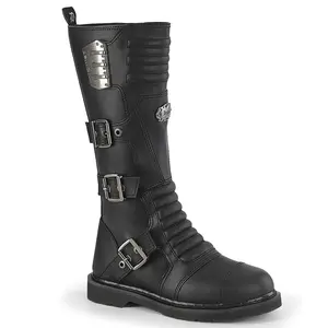 Demonia Men's Bolt-405 Black Vegan Leather Ankle Boots