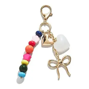 BAUBLEBAR Goldtone Heart & Bow Beaded Bag Charm