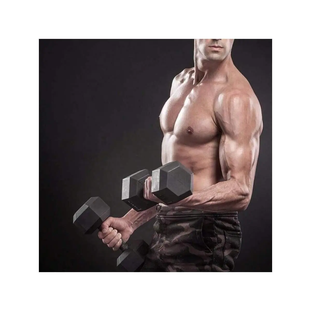 Sports season  MAMIZO 40LB 50LB Free Weights Single Dumbbells Rubber Coated Cast Iron Hex Black Dumbbell Strength training