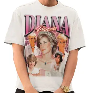 Retro Princess Diana Shirt Princess Crewneck Dianaâ Spencerâ Tee Graphic Unisex Cotton T-Shirt