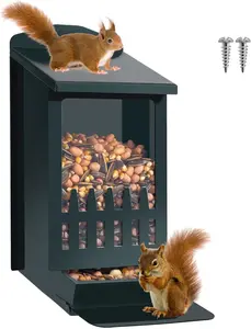 Wildpark Squirrel Feeder for Hanging Outside Tree，Mini Chipmunk Outdoors Squirrel Picnic Bench Feeders Table，Funny Metal House Boxes，Stronger Than Wooden Structure