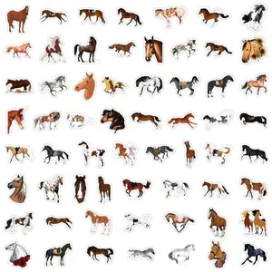 10/60Pcs Cartoon Animal Horse Equestrian Show A Galloping Horses Graffiti Stickers Phone Bike Car Laptop Guitar Sticker for Kids
