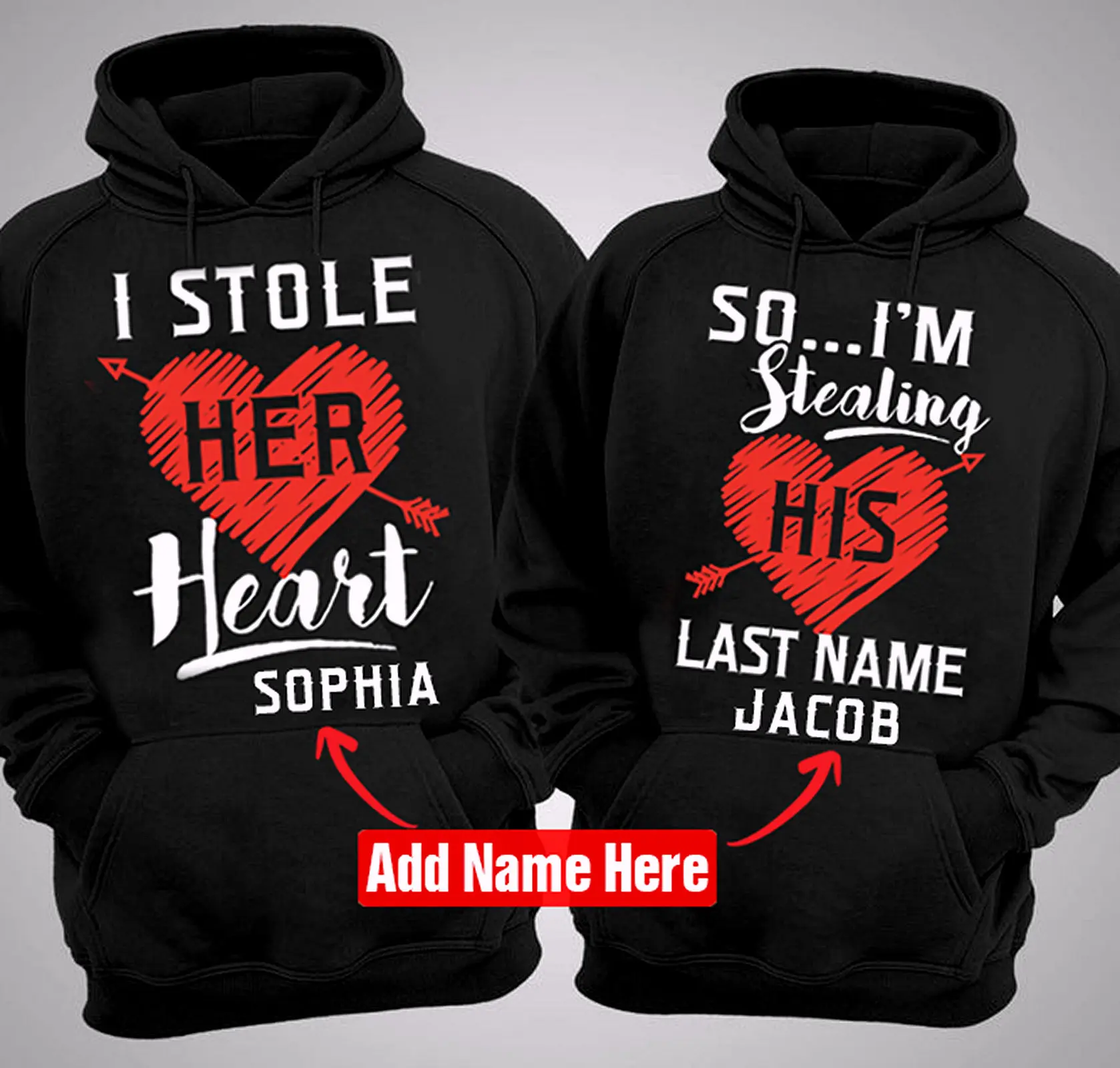 Couple Matching Hoodies Pullover Tops - Unisex Sweatshirts with Long Sleeve Yarn Fabric, Perfect Anniversary Gift for Couples, Stretch, Pocket