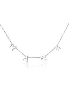 Silver 20'' Mama Necklace for Mothers, Mom Necklace for New Mom, Positive Mama Gift for First Time Mom, Mama Gifts Mothers Day Gifts for Women, Initial Letter Necklace