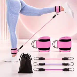 Women's Premium Ankle Resistance Bands Set with Cuffs – Glute, Leg & Hip Training Equipment for Home Workouts, Home Gym Lower Body Strength Exercise