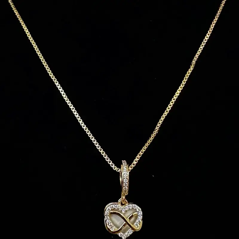 Forever And Always Charm Gold Color Infinity Heart ekane