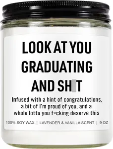 Younift Funny Grad Candle, 2026 Graduation Gifts for Her, Him - College, High School, Masters Degree, Phd, Law School, Nursing & Nurse Graduation Gifts for Women, Men - 9 oz