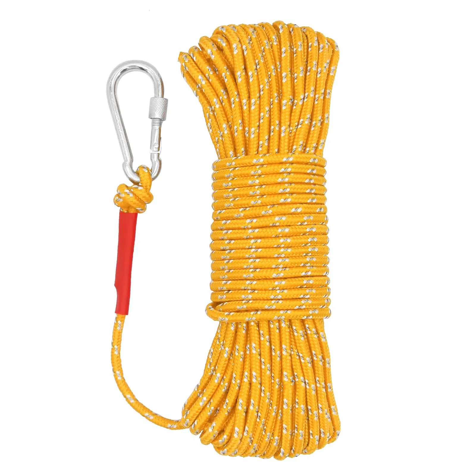 NEWDOAR 6mm Marine Floating Rope High-Strength Double-Braided Reflective Orange Safety Rope for Boating Anchoring Mooring Camping Fishing and Emergency Rescue Operations