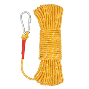 NEWDOAR 6mm Marine Floating Rope High-Strength Double-Braided Reflective Orange Safety Rope for Boating Anchoring Mooring Camping Fishing and Emergency Rescue Operations