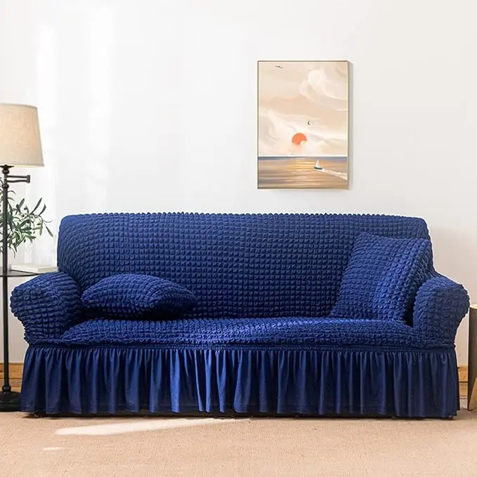 Solid Color Sofa Cover, Non-Slip Breathable Elastic Couch Protector, Pet-Friendly & Washable, Home Decor for Living Room, Bedroom, Office