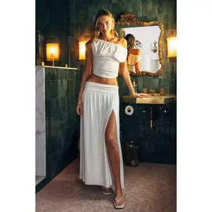 Skylar Ruched Maxi Skirt