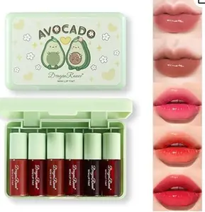 Korean Velvet Water Lip Tint Set - 6 Colors, Long Lasting, Non-Stick Cup, Waterproof, Natural Cosmetic Stain for Lips and Cheeks Gloss Lipgloss Lipstick Makeup