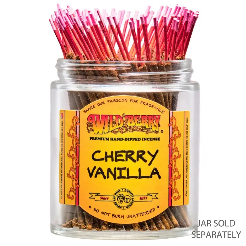 50 Wild Berry Shorties Incense Sticks - Cherry Vanilla Scent, Fragrance for Relaxation, Bohemian Home Decor, Aromatherapy Sleep Aid Mindfulness