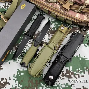 High-Hardness G1500 Jungle Fixed-Blade Knife with Sheath, 8Cr13Mov Blade, Rubber-Composite Handle—Multipurpose Camping and Adventure Tool, EDC Outdoor Survival and Rescue Knife