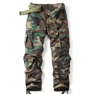Men's Cargo Pants - BDU Camo, 8 Pockets, Casual/Combat/Work/Outdoor Hiking Style (No Belt)