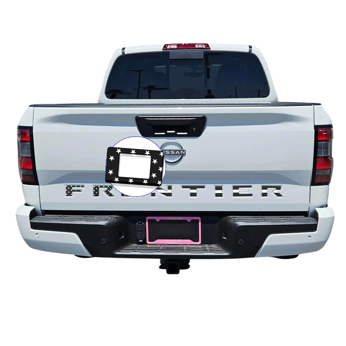 3D Premium Personalized tailgate letters exterior accessories Compatible for 2022 2023 2024 2025 Frontier Tailgate Accessories 3m Strong Back adhesive  ABS engineering plastics  Weatherproof Anti Fade Coating Car Truck Decal Accessory Black American flag