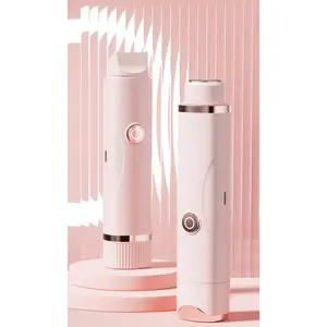 2-in-1 Rechargeable Electric Shaver & Trimmer for Women Painless Hair Remover for Face Body Bikini Area with Dual Heads for Smooth Skin
