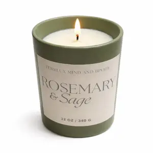 “Terreux Rosemary Sage Candle | Eco Luxury Home Fragrance
